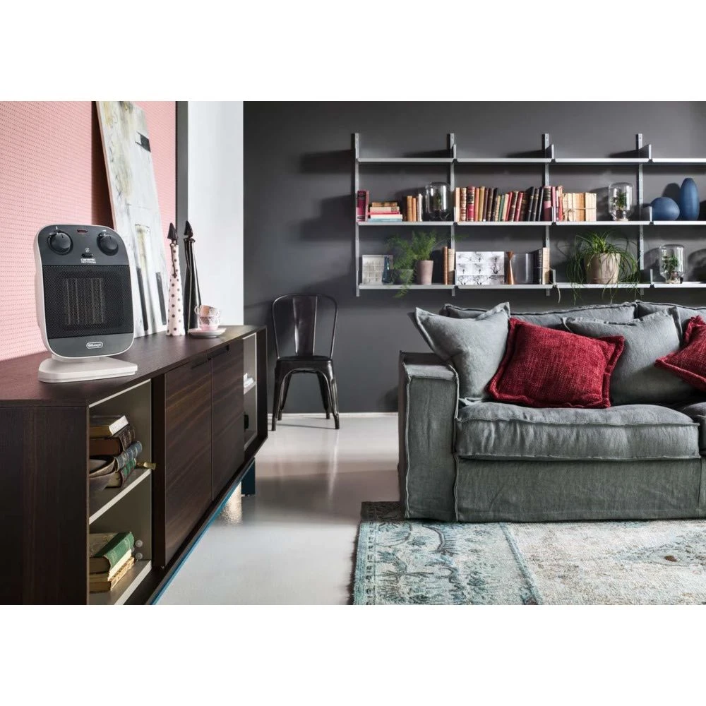 DeLonghi Chauffage En Céramique 1100W 2000W Blanc Noir 3 DeLonghi Chauffage En Céramique 1100W 2000W Blanc Noir