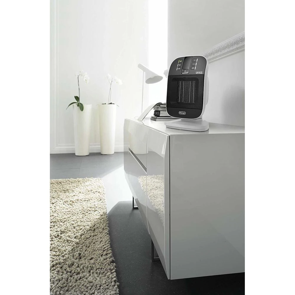 DeLonghi Chauffage En Céramique 1100W 2000W Blanc Noir 3 DeLonghi Chauffage En Céramique 1100W 2000W Blanc Noir