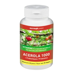 Ineldea Acerola 1000 Vitamine C D’Origine Naturelle + Prébiotiques