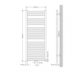 ECD Germany Sahara Radiateur Sèche-serviettes - 600 X 1500 Mm - Blanc... -Magasin TROTEC ecd germany sahara radiateur seche serviettes 600 x 1500 mm blanc courbe avec raccordement central 9040295 23558207 1140x1140