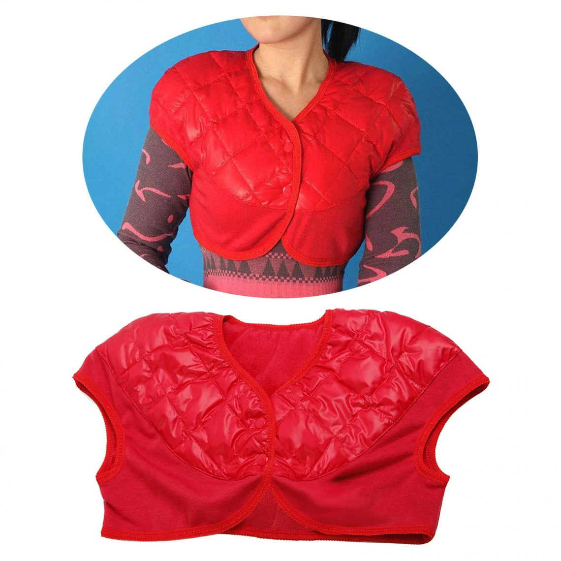 Marque Generique Femmes Doudoune Chaud Épaule Warmer Thermal Wrap Protector Rouge M 6 Marque Generique Femmes Doudoune Chaud Épaule Warmer Thermal Wrap Protector Rouge M – Image 4