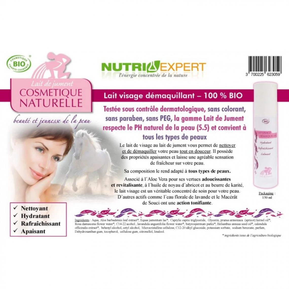 Ineldea Lait Démaquillant BIO Au Lait De Jument 4 Ineldea Lait Démaquillant BIO Au Lait De Jument – Image 2