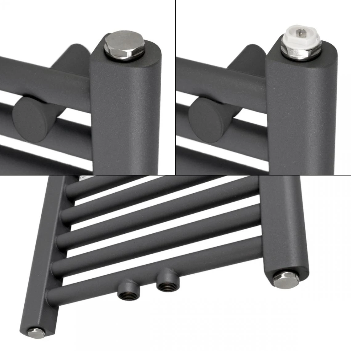 ECD GERMANY Radiateur De Salle De Bain Sahara 750 X 1500 Mm Anthracite Courbe + Ra... 5 ECD GERMANY Radiateur De Salle De Bain Sahara 750 X 1500 Mm Anthracite Courbe + Ra... – Image 3