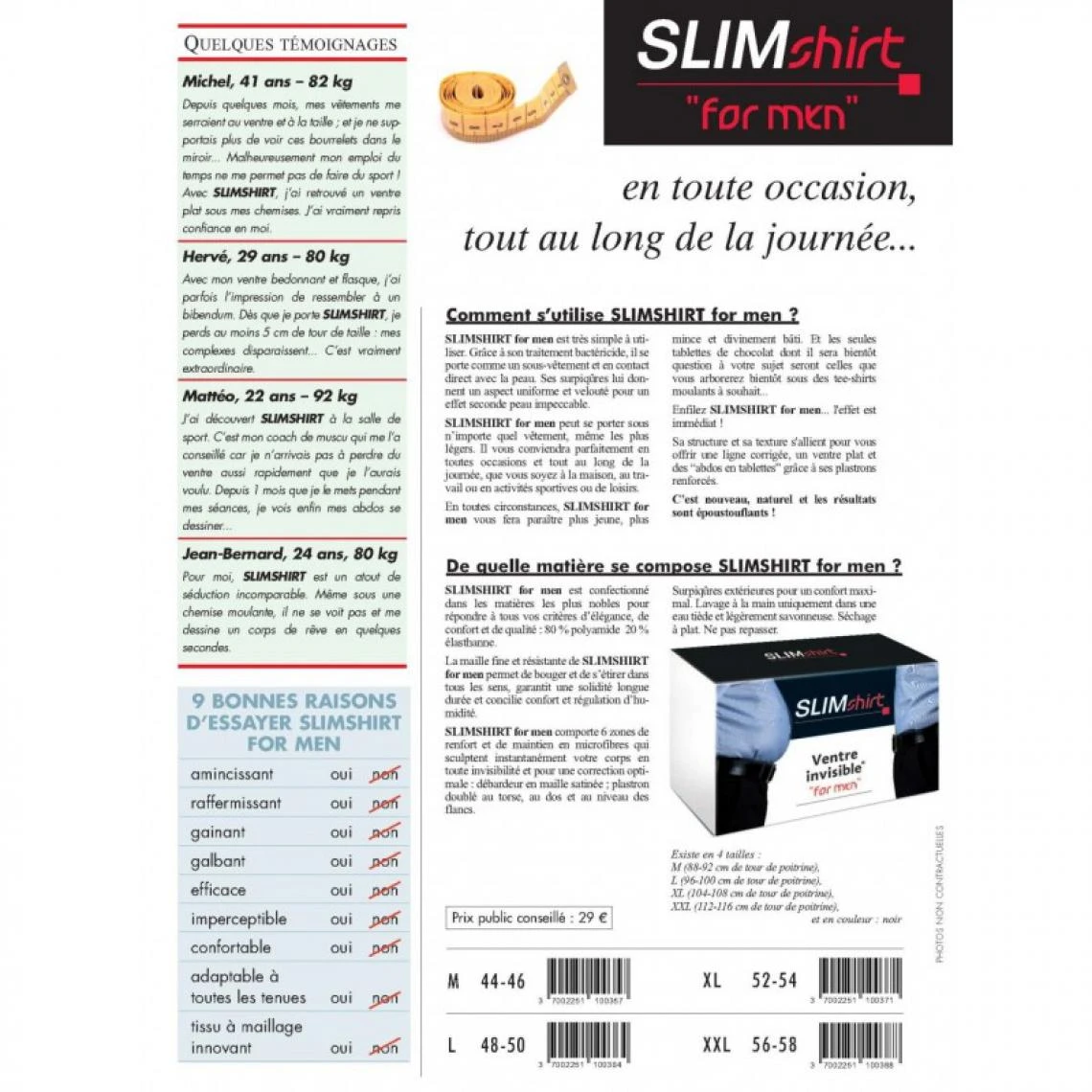 Ineldea SlimShirt For Men Textile Intelligent Minceur Débardeur (Blanc - XL(5... 6 Ineldea SlimShirt For Men Textile Intelligent Minceur Débardeur (Blanc - XL(5... – Image 4