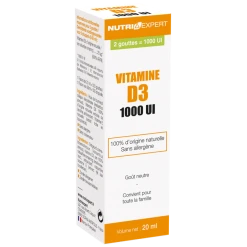 Ineldea Vitamine D3 Naturelle 1000 UI Capital Osseux Et Soutien De L'Immunité